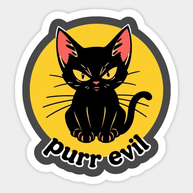 Purr Evil Sticker by Pete the Cat Guy